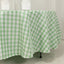 Polyester 108" Round Tablecloth White/Sage Green - Checkered Buffalo Plaid Table Cover