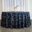 Polyester 120" Round Tablecloth Navy Blue with Gold Foil Geometric Pattern Wrinkle-Resistant Seamless Table Cover