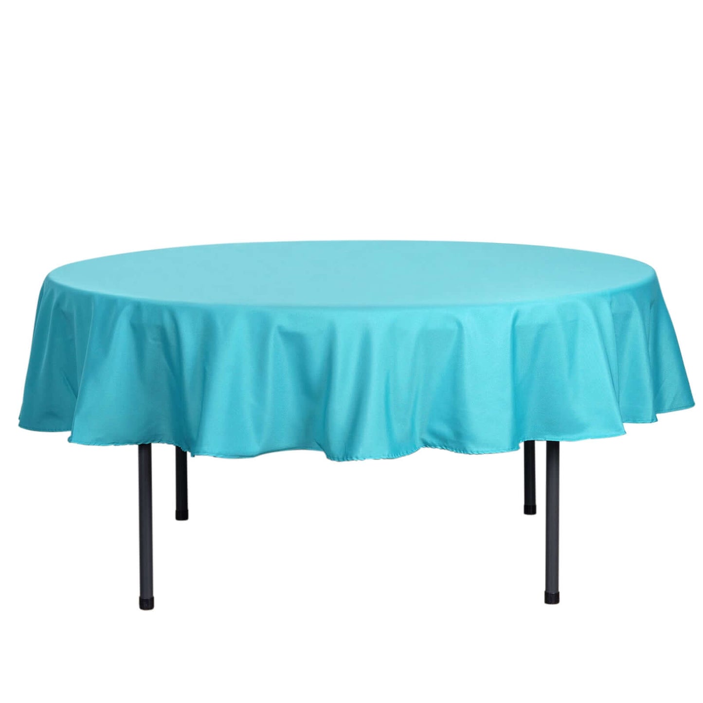 Polyester 90" Round Tablecloth Turquoise - Stain & Wrinkle-Resistant Table Cover