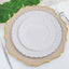 12-Pack Plastic Dessert Plates White Flair Rim - Sturdy Disposable Salad Plates 7.5"