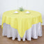 Polyester 90"x90" Table Overlay Square Tablecloth Yellow - Wrinkle-Resistant & Durable Table Cover