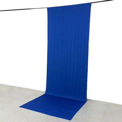 Royal Blue 4-Way Stretch Spandex Event Curtain Drapes Wrinkle Free Backdrop Event Panel with Rod Pockets - 5ftx14ft
