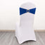 5 Pack Spandex Chair Sashes Royal Blue with Gold Rhinestone Buckles - Reusable Four-Way Stretch Sash Bands 5"x14"