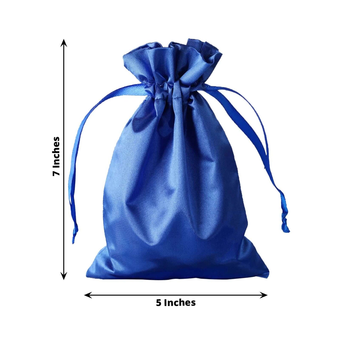 12 Pack 5"x7" Royal Blue Satin Drawstring Wedding Party Favor Gift Bags