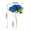 2 Bushes 17" Royal Blue Premium Silk Jumbo Rose Flower Bouquet, High Quality Artificial Wedding Floral Arrangements