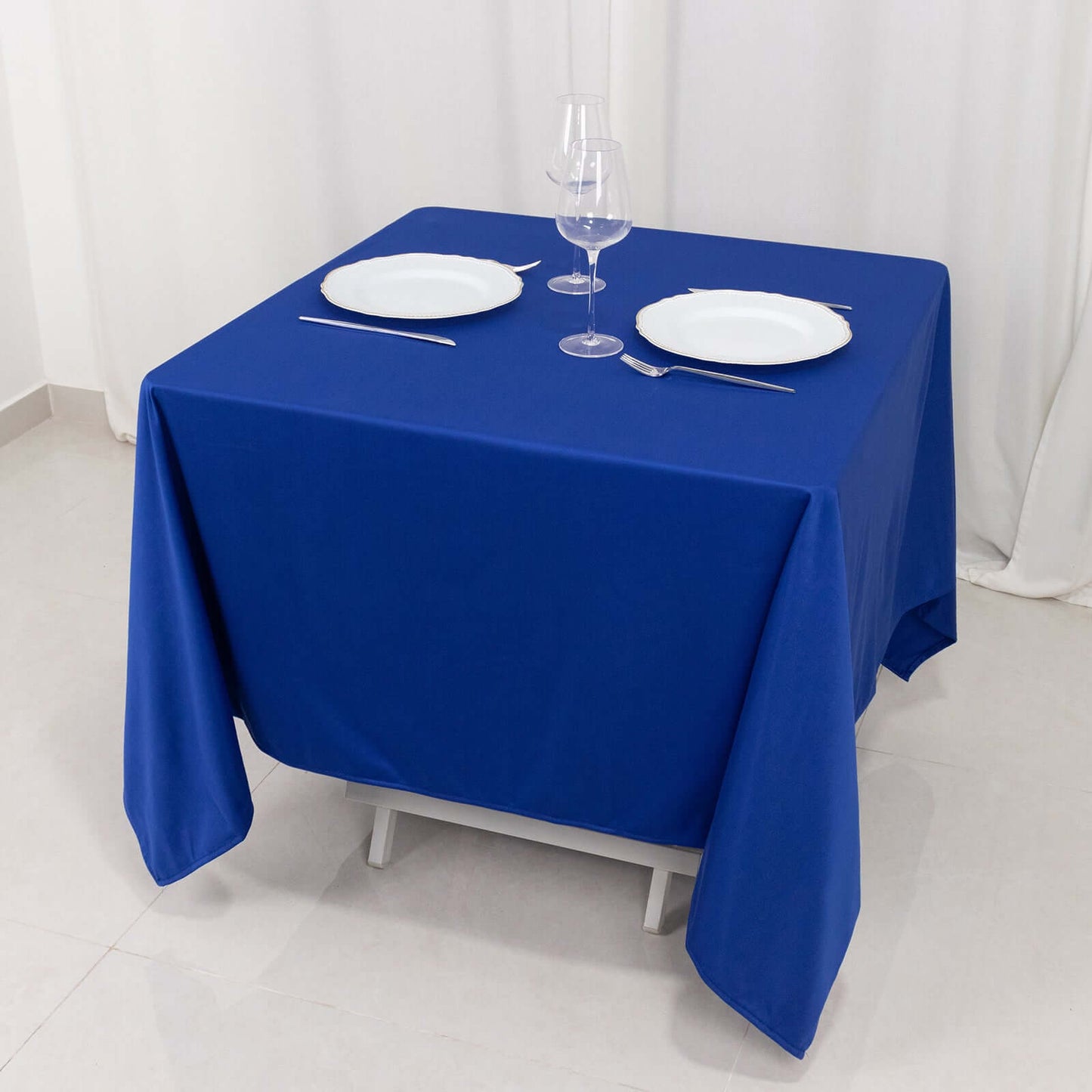 Scuba Square 70"x70" Tablecloth Royal Blue - Wrinkle Free & Stain Resistant Table Cover