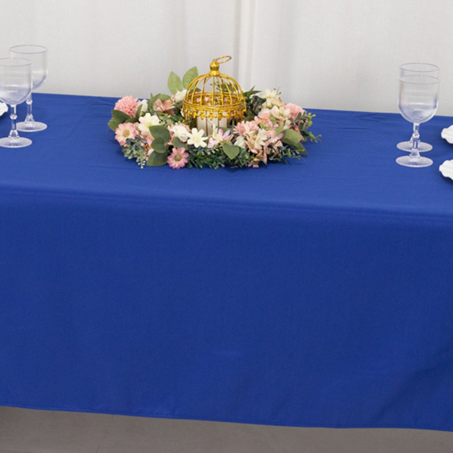 Premium Polyester 60"x126" Rectangle Tablecloth Royal Blue - Stain-Resistant 220GSM Finish Table Cover