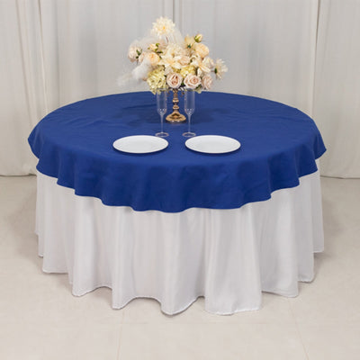Cotton Blend 70" Round Tablecloth Royal Blue - Wrinkle-Resistant Table Cover