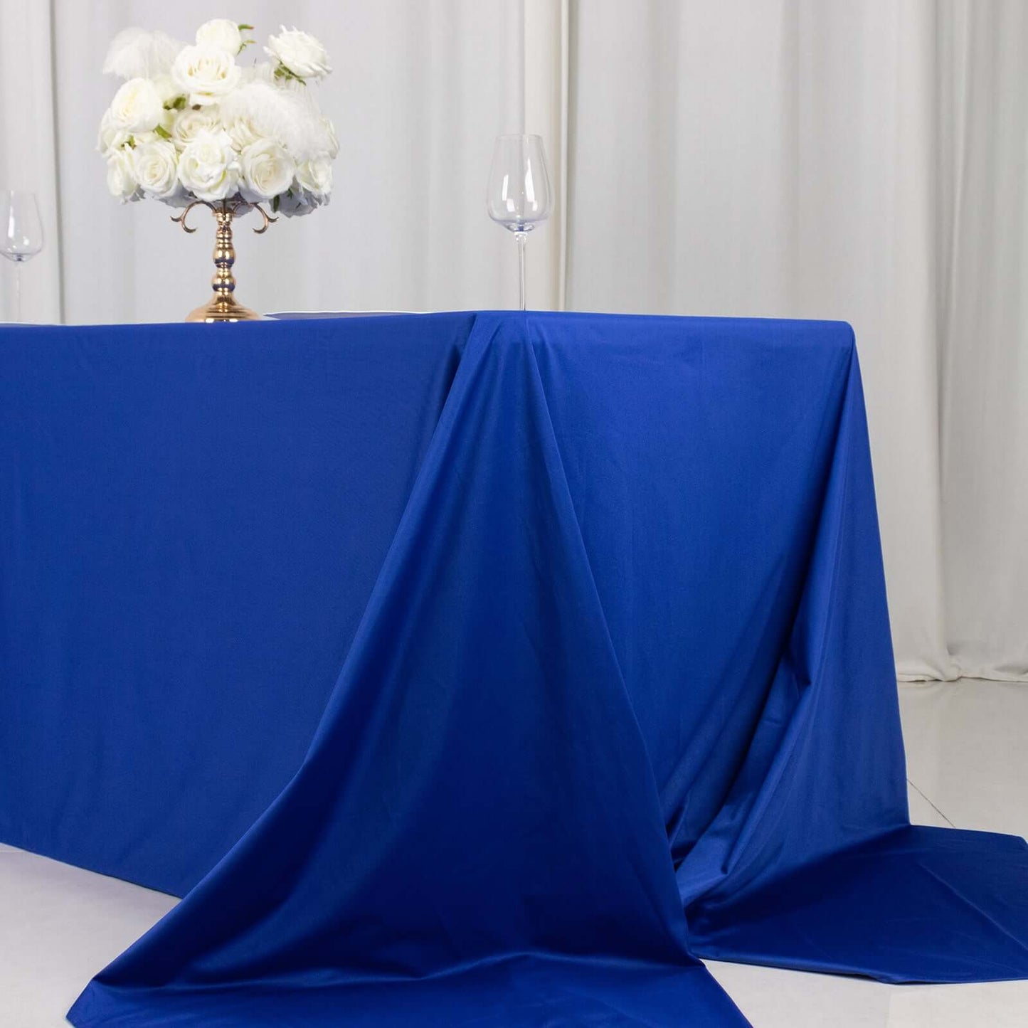 Scuba Rectangular 90"x156" Tablecloth Royal Blue - Wrinkle Free, Stain Resistant & Seamless Table Cover
