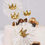 9-Pack Sequin Crown and Tutu Cupcake Cake Toppers Gold - Shimmering Princess Inspired Cake Inserts DIY Party Decoration Supplies