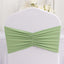 5 Pack Spandex Chair Sashes Sage Green Ruffled Style - Wide Easy to Use Stretch Chair Bands 8"x13"