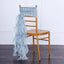 1 Set Chiffon Hoods Chair Sashes with Willow Ruffles Design Dusty Blue - Stylish Chair Bow Decor