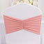 5 Pack Spandex Chair Sashes Dusty Rose Ruffled Style - Wide Easy to Use Stretch Chair Bands 8"x13"