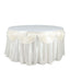 Satin 14ft Table Skirt Ivory - Pleated Double Drape Table Cover