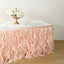 Taffeta 17ft Table Skirt Blush - Cascading Curly Willow Style Table Cover