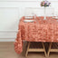 Taffeta 72"x72" Table Overlay Square Tablecloth Terracotta (Rust) - 3D Leaf Petal Table Cover