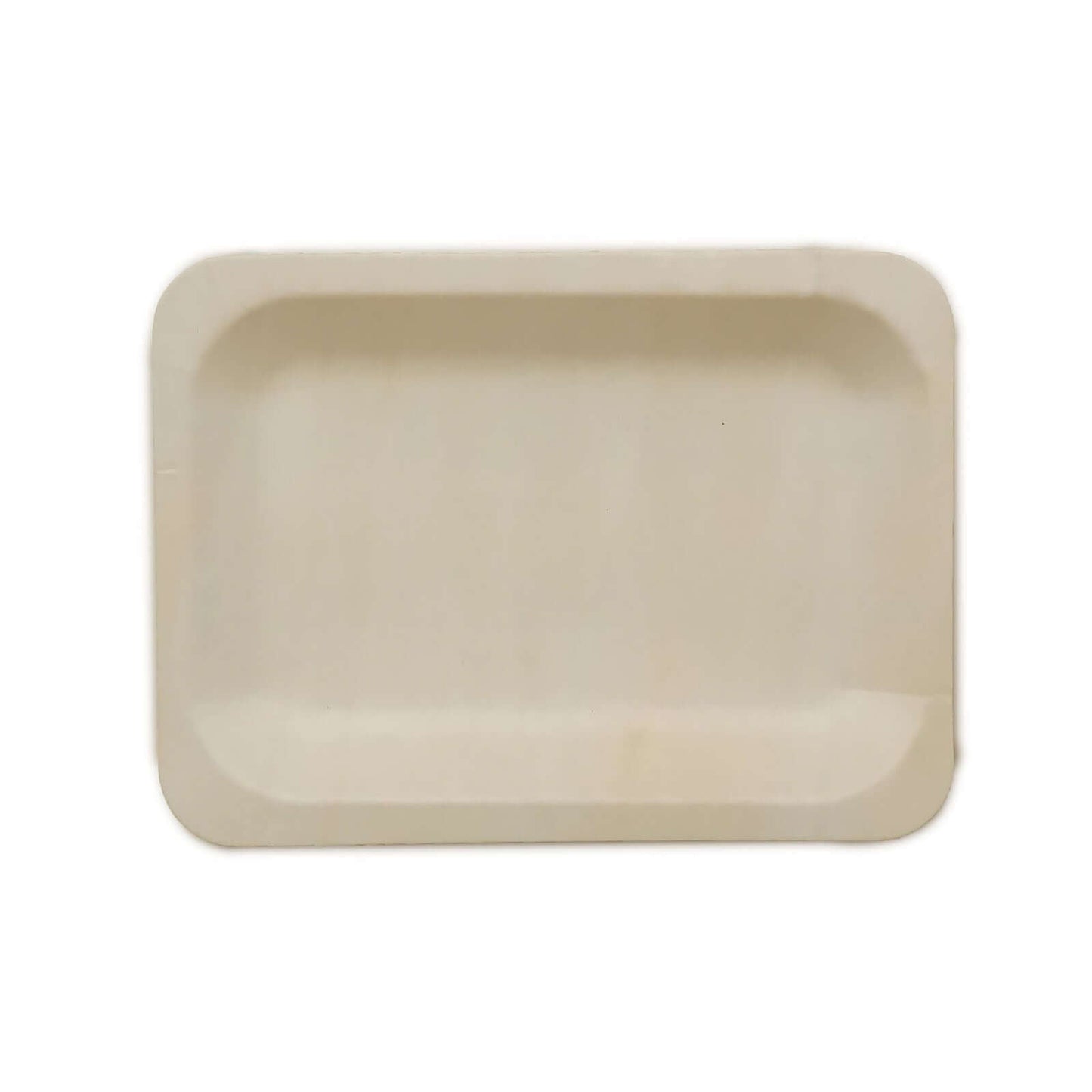 25-Pack Birchwood 5"x8" Rectangle Dessert Serving Plates - Natural Eco Friendly Wooden Disposable Plates for Farmhouse-Style Events, Parties & Gatherings