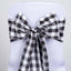 5 Pack Polyester Chair Sashes Black/White Buffalo Plaid - Durable & Reusable Chair Bows for Rustic Farmhouse Party Decor 6"x108"