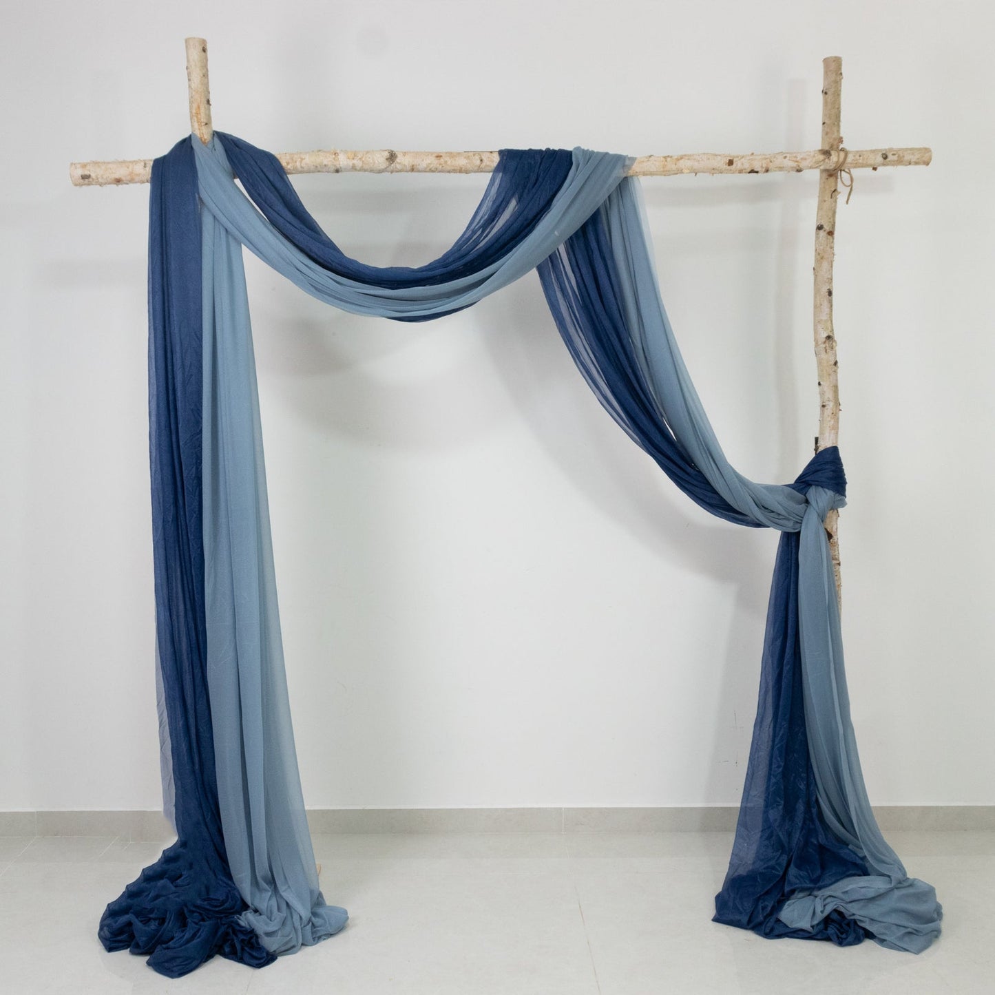 Dusty Blue Sheer Backdrop Drape â€“ 5ftx32ft Wedding Arch & Ceiling Decor Panel, Wrinkle Free with Soft Shimmer