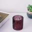 6-Pack Mercury Glass Candle Holders Burgundy Palm Leaf Design - Votive Tealight Holders for Events