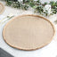 4-Pack Placemats Braided Edge Design Natural Burlap Jute Round - Rustic Farmhouse Style with Trim 15"