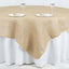 Burlap 90"x90" Table Overlay Square Tablecloth Natural - Rustic Design for Vintage Celebrations