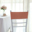 5 Pack Stretch Spandex Chair Sashes Terracotta (Rust) - Fitted Finish Two Ply Heavy Duty Chair Bands 5"x12"