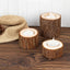 Set of 3 Rustic Wood Slice Votive Candle Holders - Tree Branch Wedding Table DÃ©cor 2.75", 1.5", 1.25"