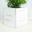 2 Pack 5" Whitewash Square Wood Planter Box Set With Removable Plastic Liners
