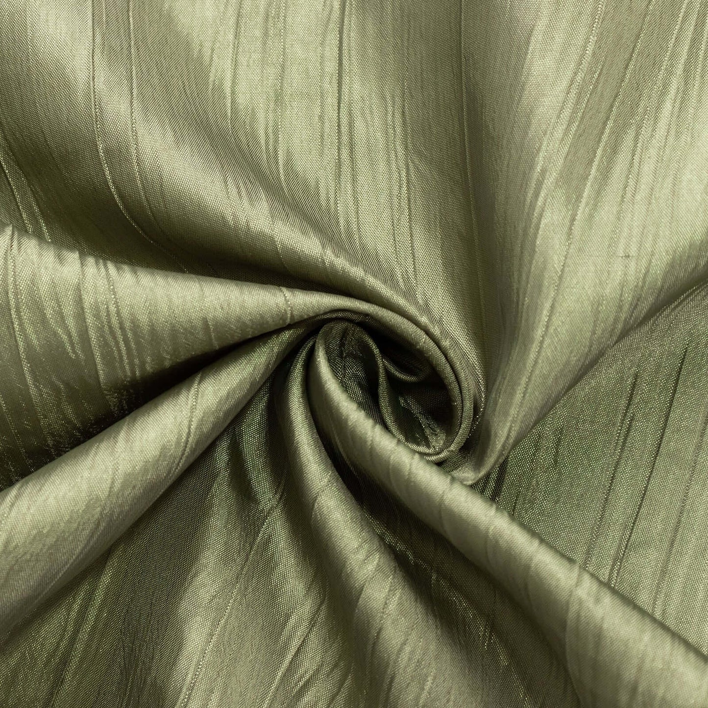 Taffeta 90"x90" Table Overlay Square Tablecloth Dusty Sage Green - Accordion Crinkle Table Cover