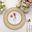 6-Pack Acrylic Round Charger Plates 13" in Gold with Lace Embossed Rim, Rustic Plastic Decorative Charger Tableware