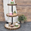 3-Tier Wooden Cheese Board Stand Tower Design Natural Wood Slice - Rustic Cupcake Centerpiece with Assembly Tools 19"