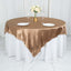 Satin 72"x72" Table Overlay Square Tablecloth Taupe - Smooth Finish Table Cover