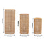 Set of 3 Natural Woven Rattan Wicker Pedestal with Wave Pattern - 19",27",33"