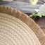 4-Pack Placemats Fringed Edge Design Natural Rustic Burlap Jute Round - Farmhouse Style Table Mats with Trim 15"