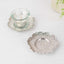 3-Pack Metal Votive Candle Holders Plum Blossom Design Shiny Silver - Vintage Mini Tea Cup Saucers 4"