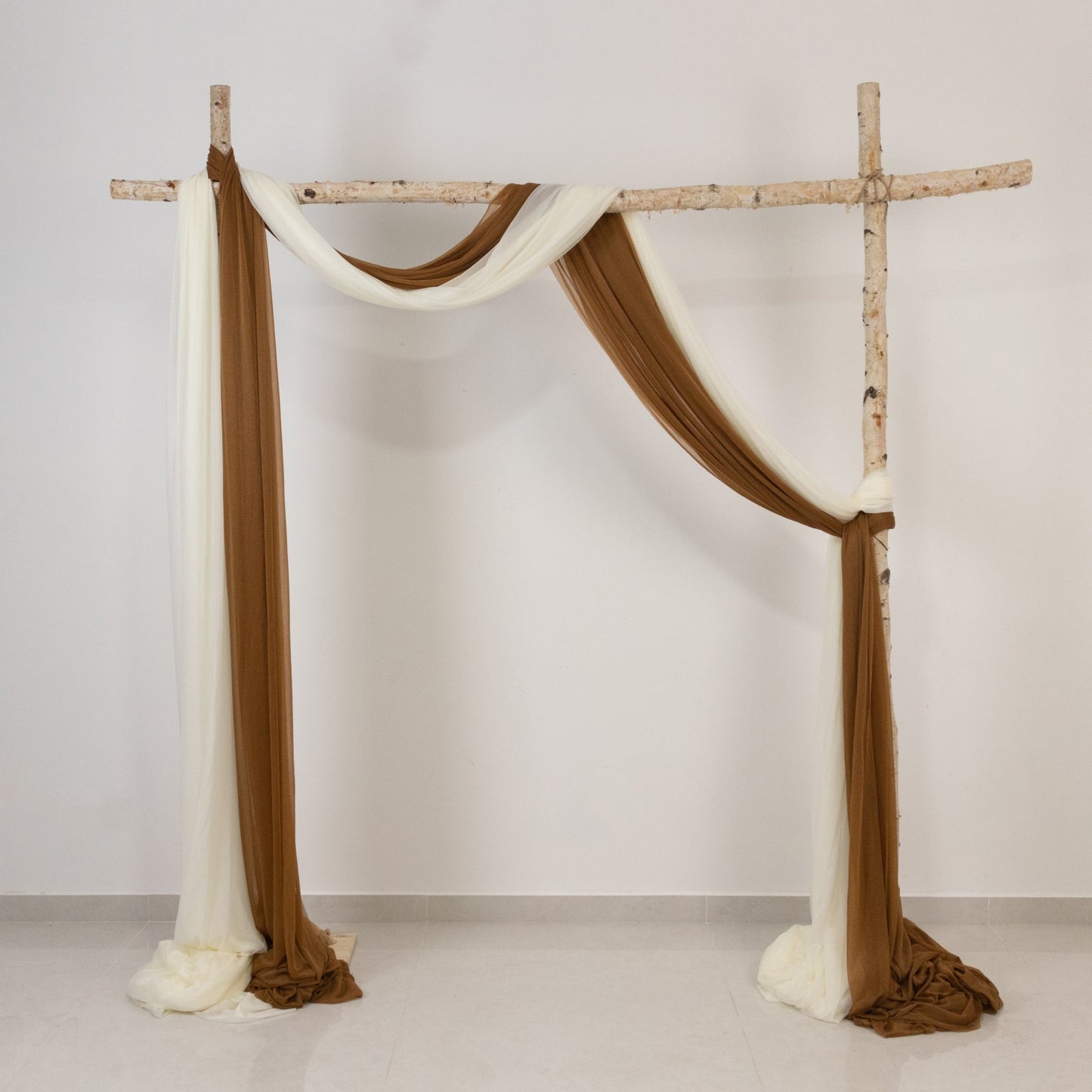 Gold Sheer Backdrop Drape â€“ 5ftx32ft Wedding Arch & Ceiling Decor Panel, Wrinkle Free with Soft Shimmer