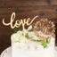 Set of 2 Wooden Cake Toppers Mr & Mrs and Love Design Natural - Rustic Wedding Cupcake Decorations