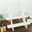 4-Tier Wooden Ladder Shelf Whitewashed Rustic Design - Cascading Stair Step Dessert Display Cupcake Holder 21"