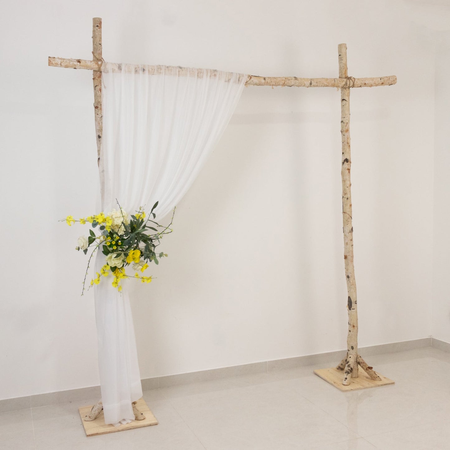 White Sheer Backdrop Drape â€“ 5ft x 14ft Wedding Arch & Ceiling Decor Panel, Wrinkle Free with Soft Shimmer