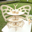 3-Tier Wooden Cupcake Stand Butterfly Design Natural - Rustic Dessert Display Shelf Rack 24"