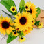 2 Bouquets 13" Yellow Artificial Silk Sunflower Flower Bushes