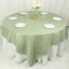Taffeta 90"x90" Table Overlay Square Tablecloth Sage Green - Accordion Crinkle Table Cover