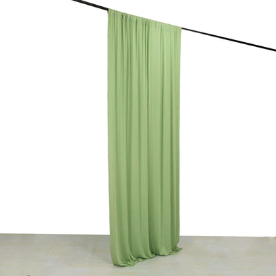 Sage Green 4-Way Stretch Spandex Event Curtain Drapes Wrinkle Free Backdrop Event Panel with Rod Pockets - 5ftx10ft