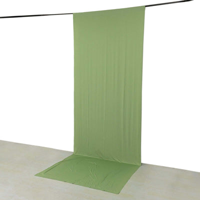 Sage Green 4-Way Stretch Spandex Event Curtain Drapes Wrinkle Free Backdrop Event Panel with Rod Pockets - 5ftx14ft