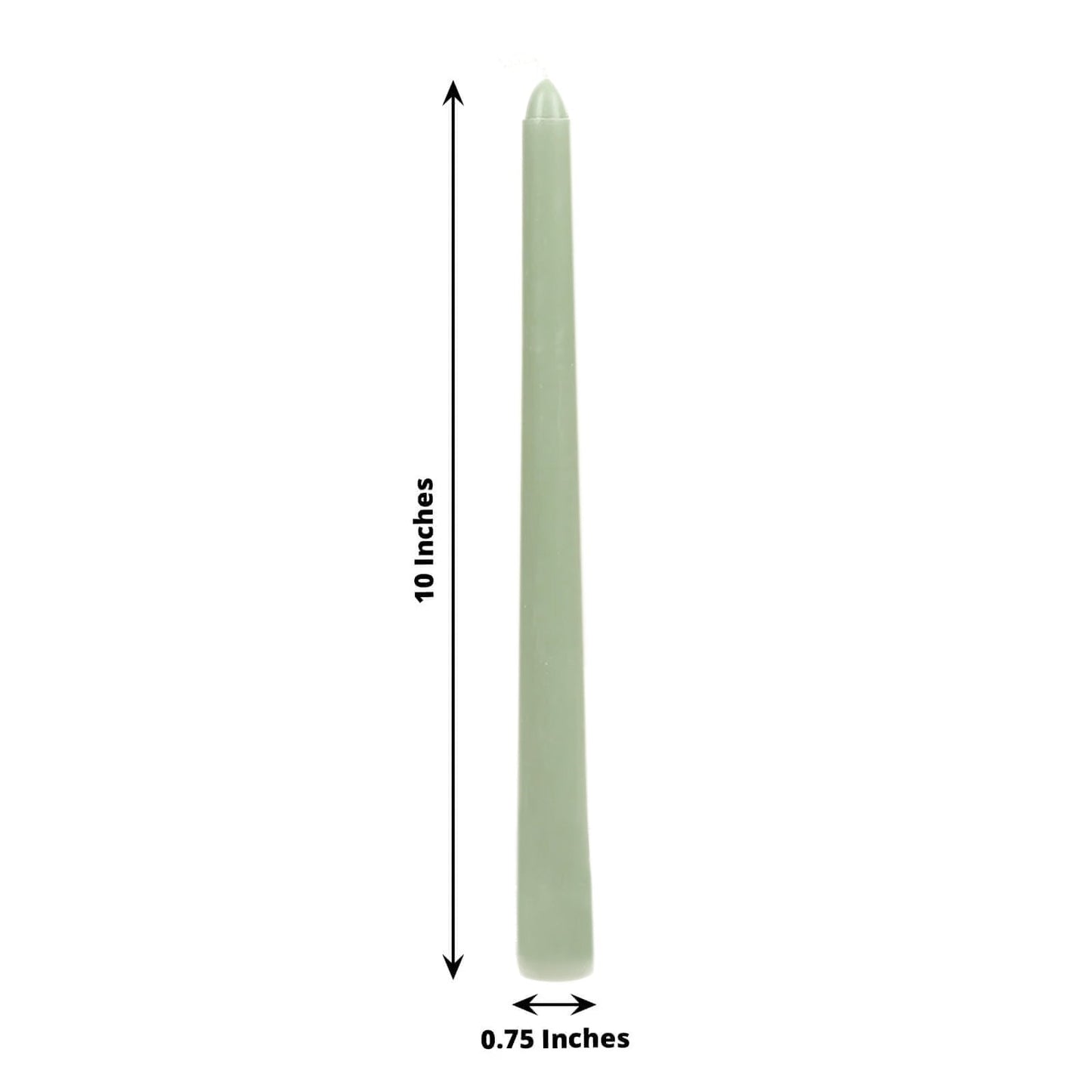 10-Pack Taper Candles Premium Wax Design Sage Green - Unscented Candles for Upscale Settings 10"