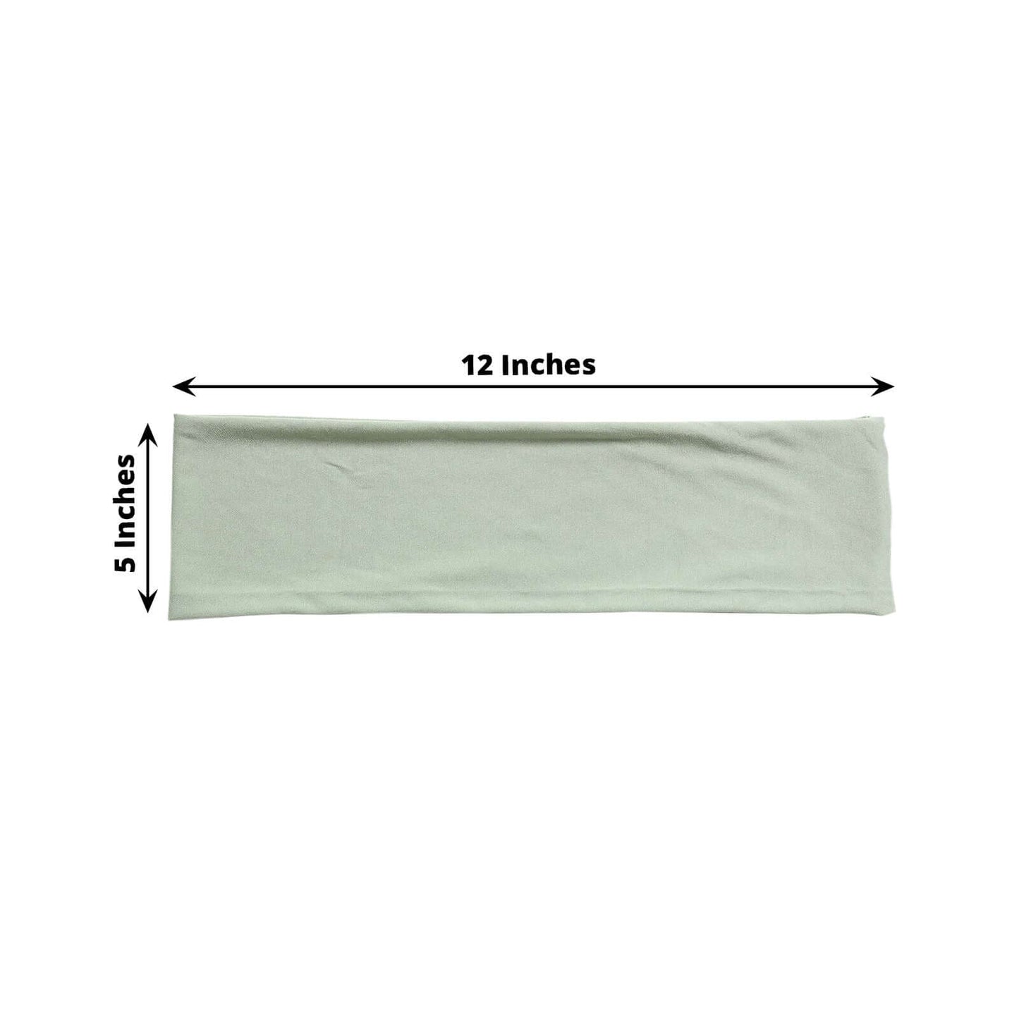 5 Pack Stretch Spandex Chair Sashes Sage Green - Fitted Finish Two Ply Heavy Duty Chair Bands 5"x12"