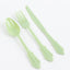 72 Pcs Plastic Silverware Set in Baroque Style Sage Green - Heavy Duty Disposable Knife, Fork, and Spoon Set