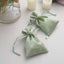 12 Pack 4"x6" Sage Green Satin Drawstring Wedding Party Favor Gift Bags