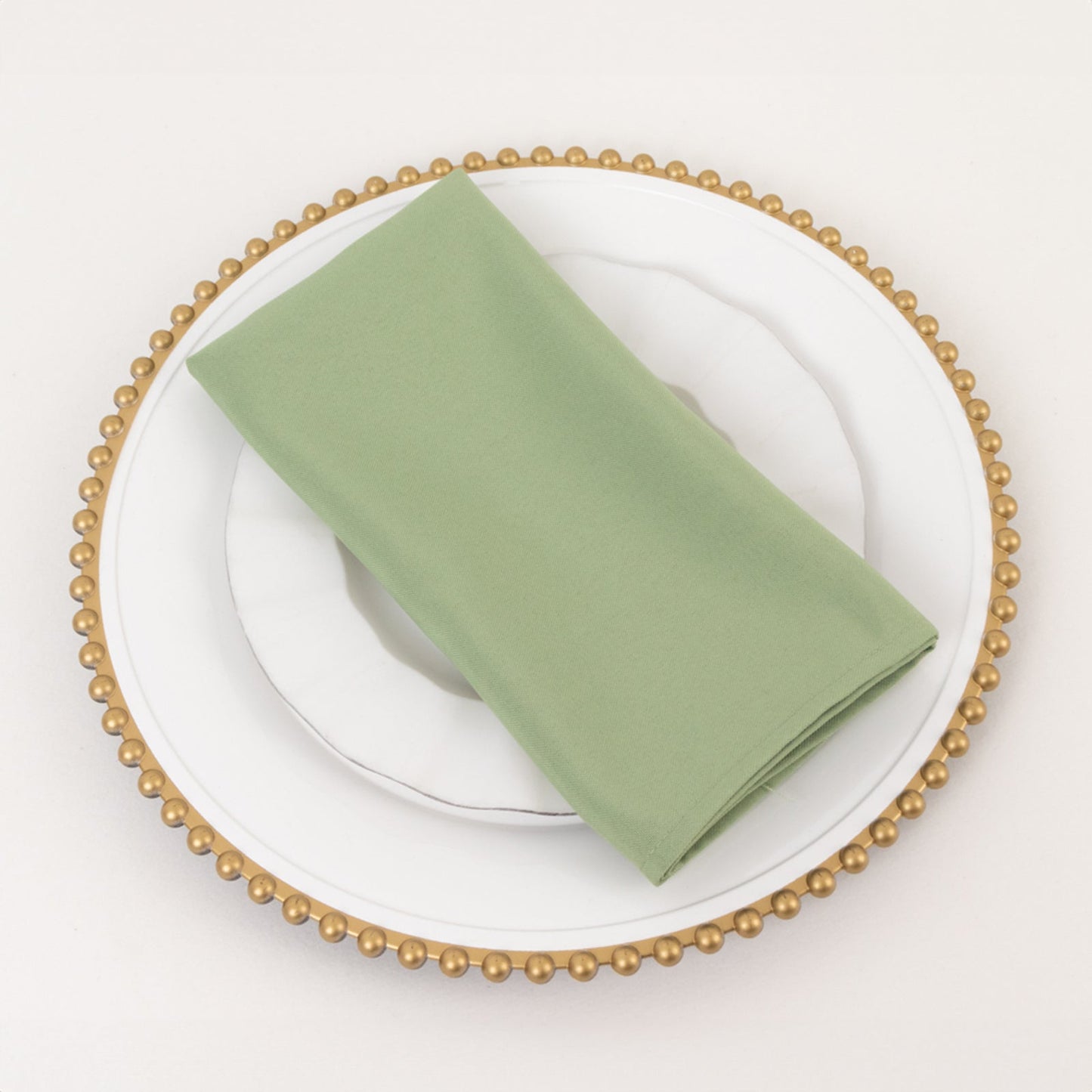 5 Pack Premium Polyester 20"x20" Napkins Sage Green - Wrinkle-Resistant & Durable Dinner Napkins